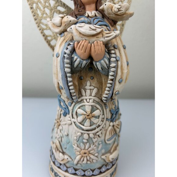 Copper Honey Farms Peace Angel 33130 Figure Linda Jacque Blue Doves Farmhouse - Picture 4 of 16